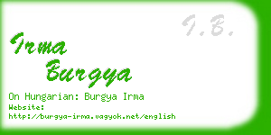 irma burgya business card